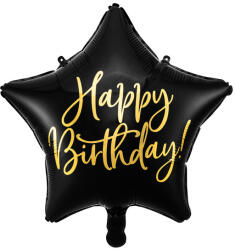  Fólia lufi Boldog születésnapot, 40 cm, fekete (FB93-010)
