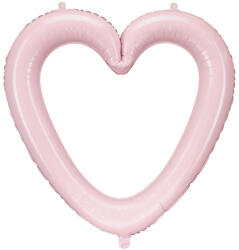  Fólia lufi Szív keret, 86x83, 5 cm, világos rózsaszín (FB207P-081J)