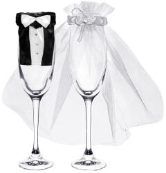  Pezsgőspohár ruha - menyasszony és vőlegény (UK)