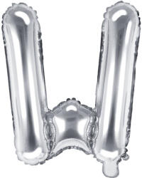  Fólia lufi betű ''W'', 35 cm, ezüst (FB2M-W-018)