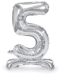  Álló fólia lufi ''5'' számú, 70cm, ezüst (FB102M-5-018)