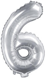  6'' számú fólia lufi, 35 cm, ezüst (FB10M-6-018)