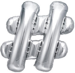  Lufi léggömb #, 35 cm, ezüst (FB12M-018)