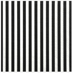  Szalvéta Stripes, fekete, 33 x 33 cm (1 db / 20 db) (SP33-4-010)