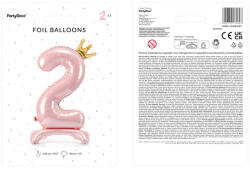  Álló fólia lufi ''2'' számú, 84 cm, világos rózsaszín (FB126M-2-081J)