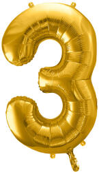  3'' számú fólia léggömb, 86 cm, arany (FB1M-3-019)