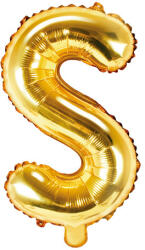  Fólia léggömb betű ''S'', 35cm, arany (FB2M-S-019)