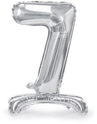  Álló fólia lufi ''7'' számú, 70cm, ezüst (FB102M-7-018)