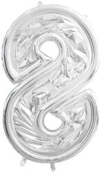  8-as számkeret latex léggömbökhöz, 126 cm, ezüst (FBL1M-8-018)