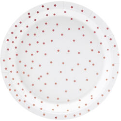  Pöttyös tányérok, fehér, 18cm (1 db / 6 db. ) (TPP53-008)