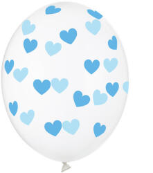  Léggömbök 30 cm, szívek, kristálytiszta (1 db / 6 db) (SB14C-228-099B-6)