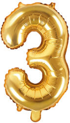  3'' számú fólia léggömb, 35 cm, arany (FB10M-3-019)