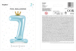  Álló fólia lufi ''7'' számú, 84 cm, égszínkék (FB126M-7-011)