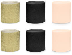 Crepe szalag 5 cm x 10 m, 6 db fekete-arany mix (KRES5)