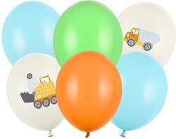 Léggömbök 30 cm, Építőipari járművek, Pasztell világos krém (1 pkt / 6 db. ) (SB14P-334-000-6)