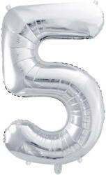  5'' számú fóliás léggömb, 86 cm, ezüst (FB1M-5-018)