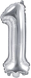  1'' számú fóliás léggömb, 35cm, ezüst (FB10M-1-018)