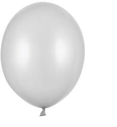 Erős léggömbök 12 cm, metál ezüst hó (1 db / 100 db) (SB5M-018)