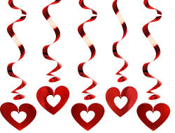  Örvényszívek, piros, 60cm (1 db / 5 db. ) (SWID5)