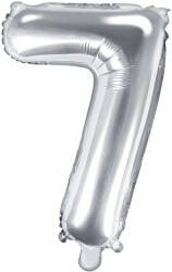  7'' számú fólia lufi, 35 cm, ezüst (FB10M-7-018)