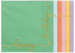  Paper napkins Happy Birthday, mix, 33x33 cm (1 pkt / 12 pc. ) (SP33-100)