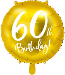  Fóliás léggömb 60. születésnapja, arany, 45 cm (FB24M-60-019)