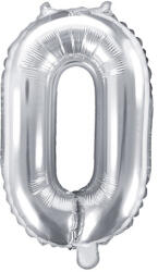 0'' számú fóliás léggömb, 35cm, ezüst (FB10M-0-018)
