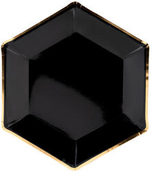  Tányérok Ünnepeljünk, fekete, 23cm (1 db / 6 db. ) (TPP31-010)