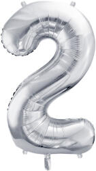  2'' számú fóliás léggömb, 72cm, ezüst (FB230M-2-018)