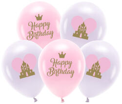 Eco Balloons 33 cm, Boldog születésnapot, mix (1 db / 5 db) (ECO33P-205-000-5)