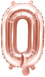  O'' betűs fólia lufi, 35 cm, rózsaszín arany (FB2M-O-019R)