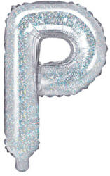  Fólia léggömb "P" betű, 35 cm, holografikus (FB2H-P-018)