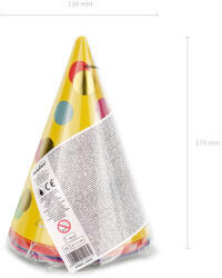  Partysapkák Dots, mix, 16cm (1 db / 6 db. ) (CPP25)
