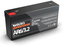 Volta's 6V 3, 2Ah zárt savas ólom akku 134*35*67 F1 csatlakozóval