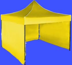 Expodom Gyorsan összecsukható sátor 3x3 m - acél, Sárga, 3 oldalfal