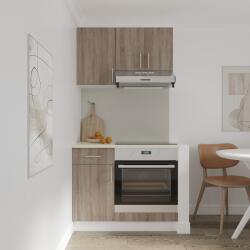 haaus Set Bucatarie Karo V1, Stejar Sonoma Inchis/Alb, Blat Thermo 28 mm, L 100 cm (919535)