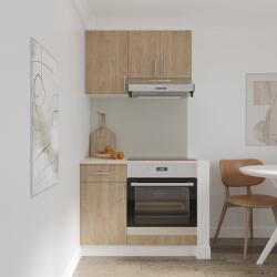 haaus Set Bucatarie Karo V1, Lemn Natural/Alb, Blat Thermo 28 mm, L 100 cm (918811)