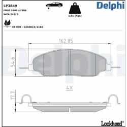 DELPHI Set placute frana DELPHI LP3849 (LP3849)