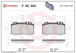 BREMBO set placute frana, frana disc BREMBO XTRA LINE P 50 053X (P 50 053X)