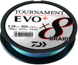 Daiwa Tournament X8 Braid Evo+ (multi-color, 0.16mm, 12.20kg, 1000m) (12762-216)