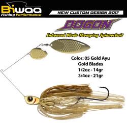 Biwaa Spinnerbait Dogon 3/4Oz 21g 05 Gold Ayu-Gold Blades (B001566)