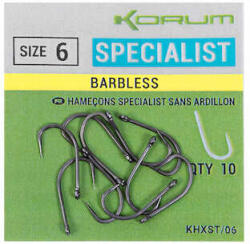 Korum XPERT SPECIALIST BARBLESS HOOKS - SIZE 6 (KHXST/06)