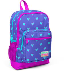 Coral High Ghiozdan cu 4 compartimente, Coral High, model inimioare albastre