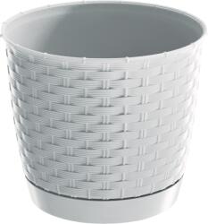 Prosperplast Kerek Cserép +alj 14cm Műanyag, Fehér