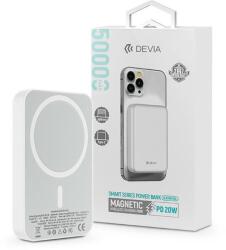 DEVIA Kintone Series V2 Magnet PD 20W powerbank - Lightning/Type-C - 5000 mAh - fehér