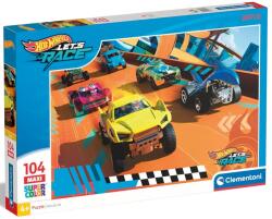 Clementoni SuperColor - Hot Wheels - Versenyre fel maxi puzzle 104 db-os (25762)