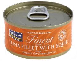 Fish4Dogs FISH4CATS Finest Tuna Fillet with Squid 12 x 70 g