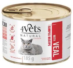 4Vets NATURAL 4Vets Cat Natural Simple Recipe with Veal 6 x 185 g