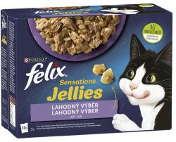 FELIX Sensations tasakos eledel ízesített kocsonyában bárányból, makrélából, heringből és pulykából 72 x 85 g