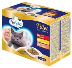 PreVital Filet Selection marhahús/csirke/lazac mártásban 12 x 85 g